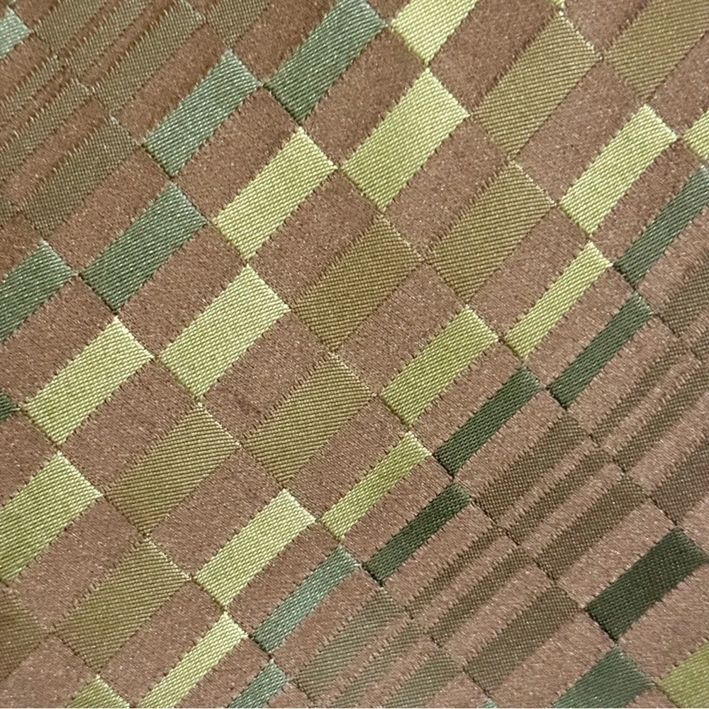 Set of 2 Joseph Abboud Mens Silk Ties Green Geometric Gold Taupe Neutral Stripes